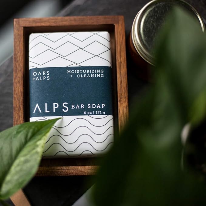 Oars + Alps Blue Charcoal Exfoliating Bar Soap for Men Gift Set, Deep Cleaning & Exfoliating Soap, Made with Clean Ingredients, All Skin Types, Cruelty Free, Paraben Free, Travel Size, 2pk, 6oz