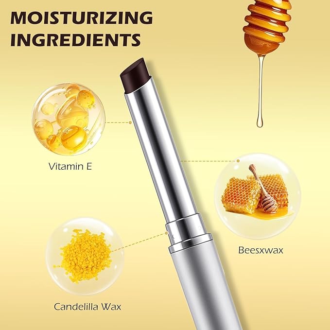 2PCS Honeynoir Honey Lipstick Lip Balm Set | Sheer Hydrating Lipstick for All Skin Tones Nourishing Lip Balm | Natural Lip Care for Dry Lips | Long-Lasting Moisturization Non-Sticky(Black & Pink)