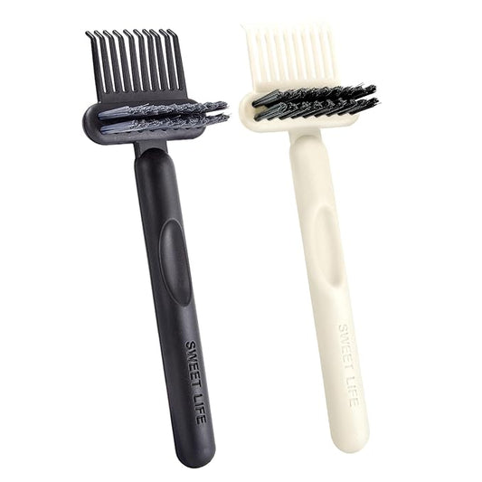 2 Pack Hair Brush Cleaning Tool, 2-in-1 Cleaner Tool, Portable Cleaning Tool Set for Brush Comb Keyboard, Remover Rake for Removing Hair Dust, Home and Salon Use(White&Black)