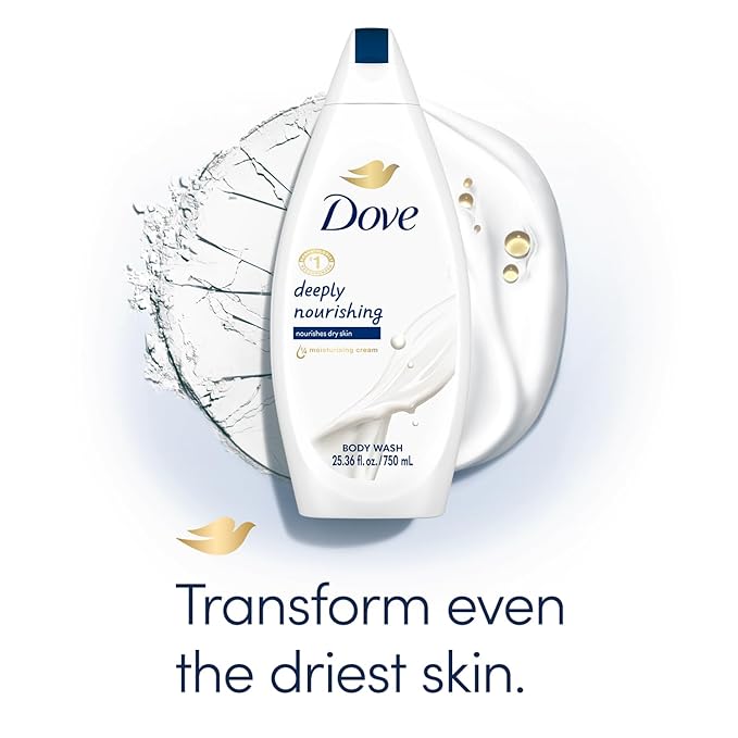 Dove Body Wash 6-Pack – Deeply Nourishing for Softer, Smoother Skin, 25.4 Oz Ea