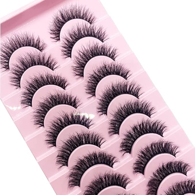 HBZGTLAD New 10 Pairs 3D Mink Lashes False Eyelashes Handmade Wispy Fluffy Long Lashes Natural Eye Makeup Tools Eye Lashes(M04)