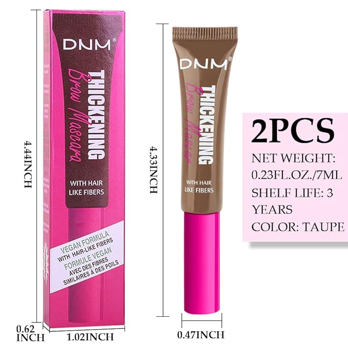 Kaely 2Pcs Thickening Brow Mascara,Tinted Eyebrow Gel Waterproof,Eyebrow Color Makeup,Brow Fast Sculpt,Vegan,Cruelty Free,maquillaje gel para cejas a prueba de agua,06 Brunette