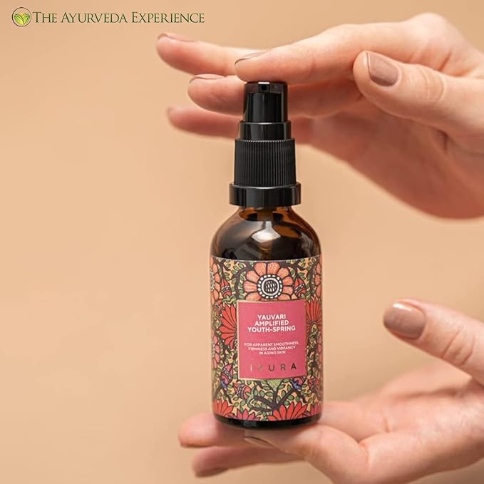 iYURA Yauvari Amplified Youth Spring—Face & Neck Moisturizer for Dry to Very Dry/Mature Skin | Firms the Look of Cheeks, Jowls & Neck | Pro-Aging, Natural Face Oil with Black Gram | 1.69 fl oz (50 ml)