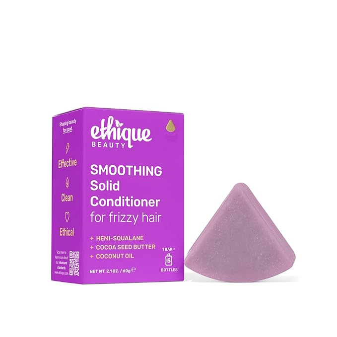 Ethique Smoothing Conditioner Bar for frizzy hair with Coconut Butter - Plastic-Free, Cruelty-Free, Vegan, 2.12 oz