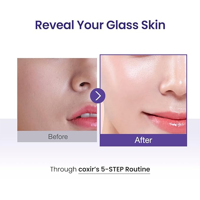 [Holiday Gift Set,Christmas Gift Set]coxir K-Beauty Seoul Glow Set – 5-Step Korean Skincare Routine with TXA & Black Rice – Cleansing oil, Mask Cleanser, Ampoule, Balm & Moisturizer,korean skincare