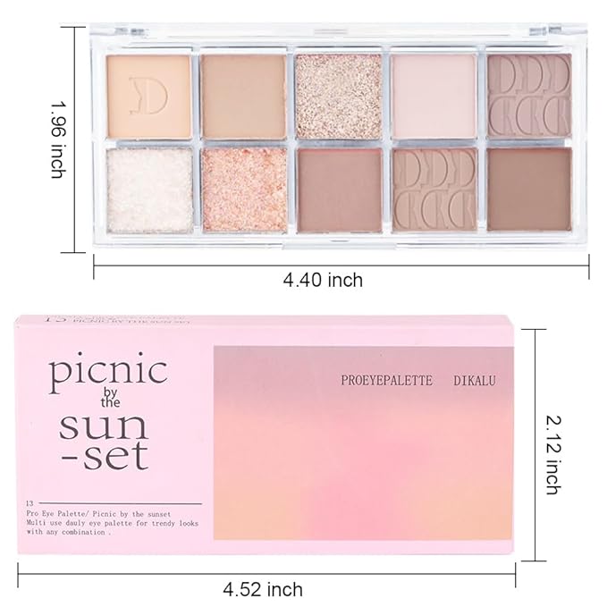 10Colors Light Brown Nude Silver Eyeshadow Palette Makeup,Natural Neutral Eye Shadow,Naturing-Looking Long Lasting Waterproof Blendable Hypoallergenic Suitable for Beginners