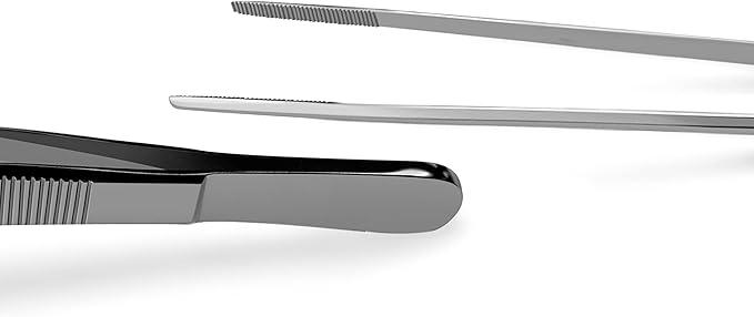 Luca Ear Adson Bayonet Shape Tweezer Forceps Stainless Steel (Bayonet Shape, 8")