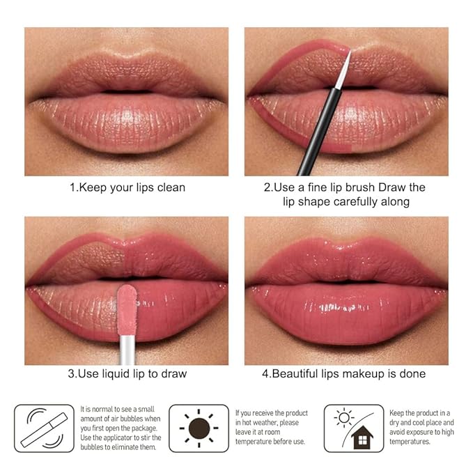 Kaely Longwear Shine Lipstick for Women, Highly Pigmented Liquid Lip Color Makeup, Non-Transfer Lip Gloss Stain Waterproof Smudge Proof 24 Hour, Glossy Finish, Vegan & Cruelty-free, 07 CHARMED