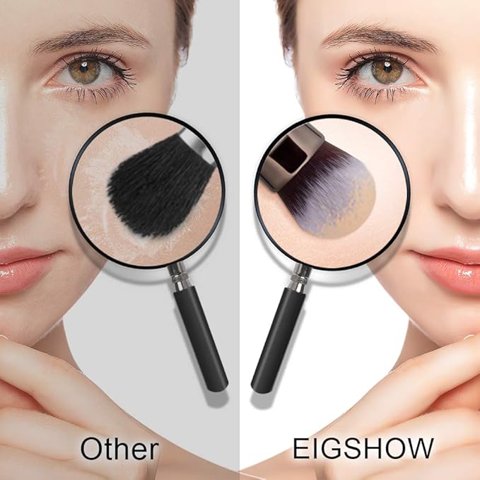 Professional Makeup Brush Set, Eigshow Makeup Brushes Perfect for Foundation Face Powder Blending Blush Bronzer Eyeliner Eye Shadow Brows with Case, Best Gift for Women, Travel Kit(PRO 18pcs Coffee)