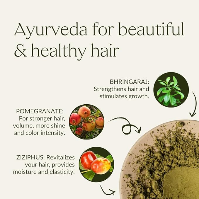 khadi GOLDEN BROWN Natural Hair Color - Hair Color for shimmering amber to velvety shiny golden brown - 100% herbal & natural - 3.5 oz