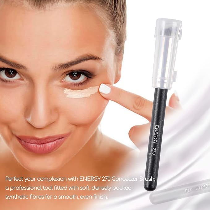ENERGY Concealer Brush Under Eye Mini Angled Kabuki Nose Contour Brush for Concealing Blending Setting Buffing with Powder Liquid Cream Cosmetics Small Makeup Foundation brush