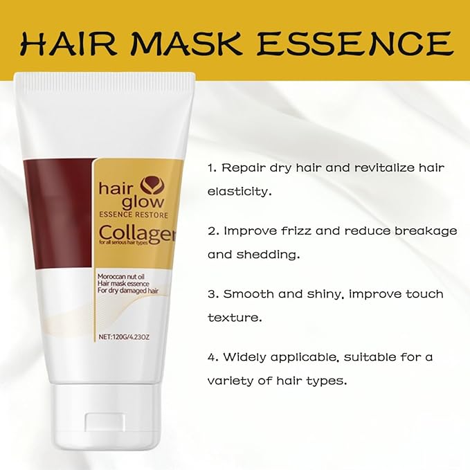 Collagen Hair Deep Repair Conditioning, Argan Oil Hair Mask Serum, Moisturizing Collagen Hair Mask for More Hair Types(4.23Oz/Pcs) (1Pcs)