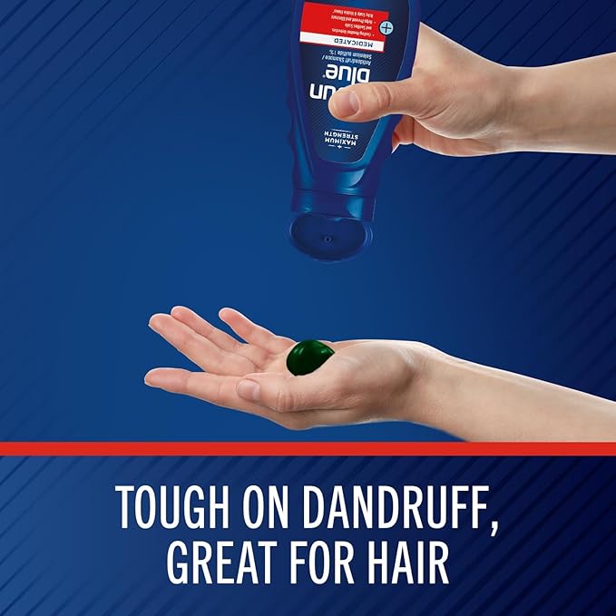 Selsun Blue Medicated Anti-dandruff Shampoo with Menthol, 11 fl. oz., Maximum Strength, Selenium Sulfide 1% (Pack of 2)