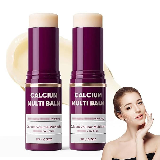 Calcium Multi Balm, Calcium Volume Multi Balm,Collagen Moisturing Stick, Intensive Repair & Moisturizing Cream, Hydrating,Suitable for Eyes, Neck, Face (2 PCS)