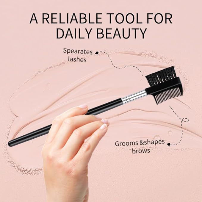 4 PCS Eyebrow Brush and Comb,Makeup Eyelash Comb,Portable Spoolie Brushes for Eyelashes Extension