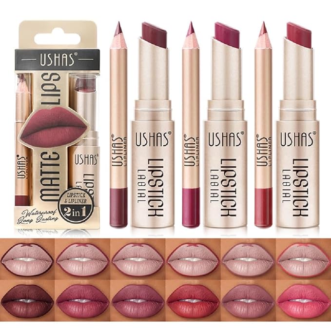 Generic Lip Liner with Non-stick Cup, Long-lasting Waterproof Matte Lipstick Set, 12 Colors (4, 30g)