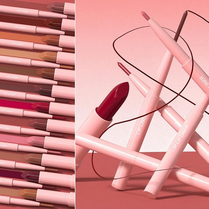 2 in 1 Matte Lipstick Lip Liner Pencil Set,Dark Brown Waterproof Lip Stick Lip liner Combo for Old Women Long Lasting Lipstick,labiales mate 24 horas originales