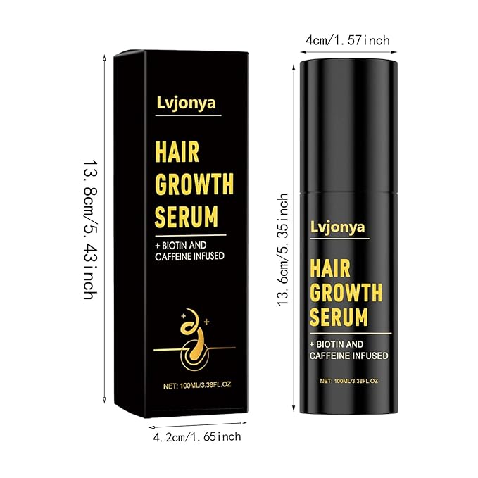 Hair Growth Serum,Hair Growth Spray, Natural Rosemary Oil Dr. Sebi Approved, Vegan Hair Growth Thickening for Women Men Thinning Hair Regrowth (Black)
