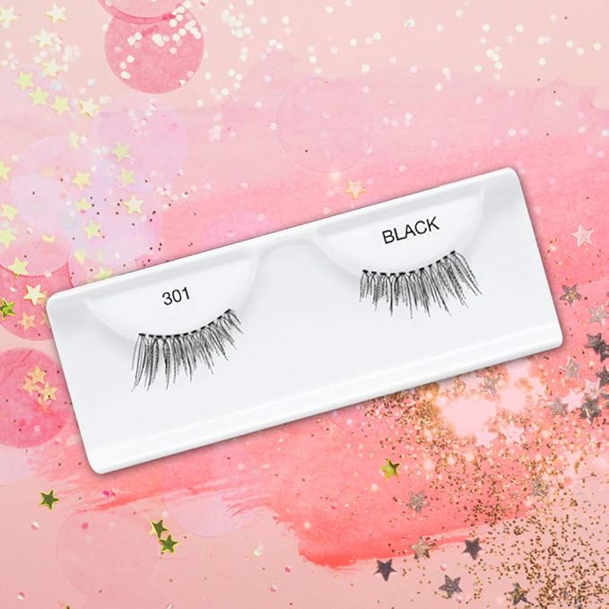 Ardell Accent Half Lashes 301 - Natural Cat Eye Lashes Wispy False Eyelashes for Outer Corner Volume, 4 Pack