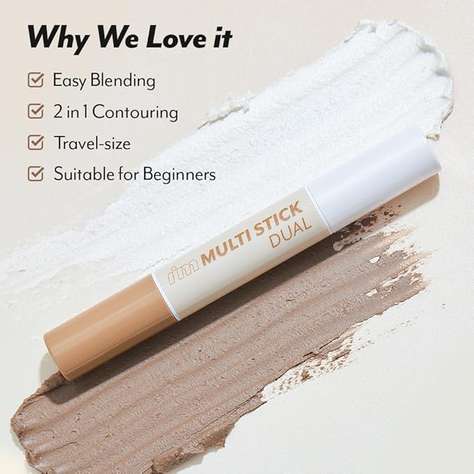 I'M MEME I'm Multi Stick Dual | Two Shade Shading and Highlighting Matte Finish | Suitable for Beginners Portable Size | 002 Cool Contouring