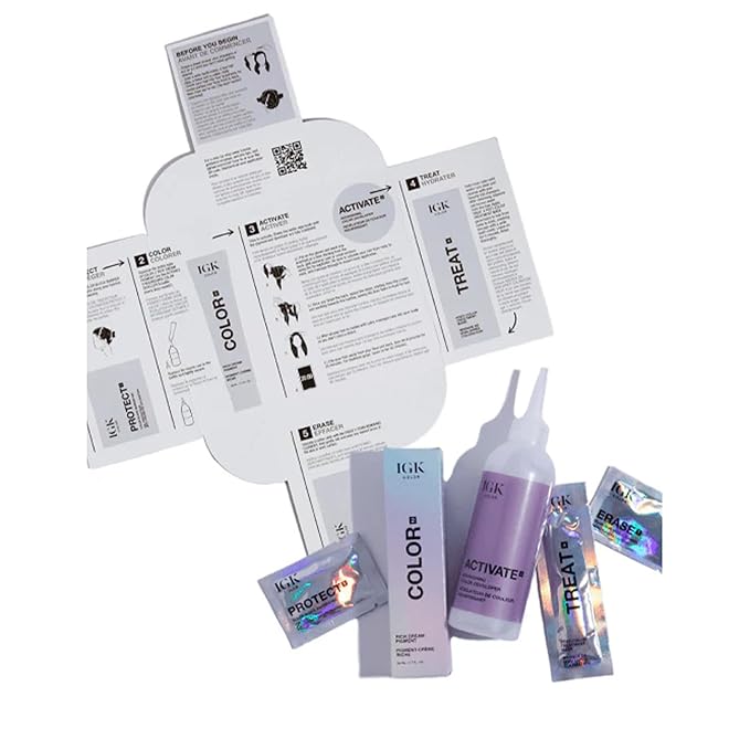 IGK Permanent Hair Dye Color Kit | 7C Copper Cola - Dark Coppery Blonde | 100% Gray Color Coverage + Strengthen + Shine | Ammonia Free