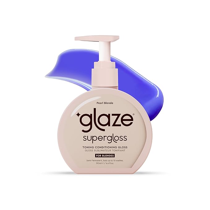 Glaze Supergloss Color Conditioning Gloss With Dispensing Pump – Hydrating Semi-Permanent Color Toning Hair Gloss & Shine Boost – For Light Blonde Hair – 6.4 Fl Oz - Purple - Pearl Blonde