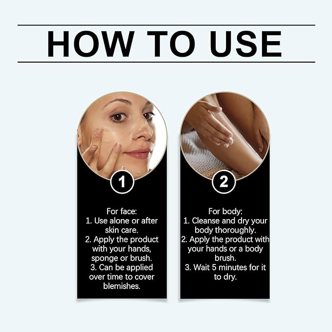 CC Cream All-Over Complexion Perfector, Long-Lasting Foundation, Face & Body Coverage Perfector, Full Coverage Concealer Cream, 2.82 Oz (Ivory Color)