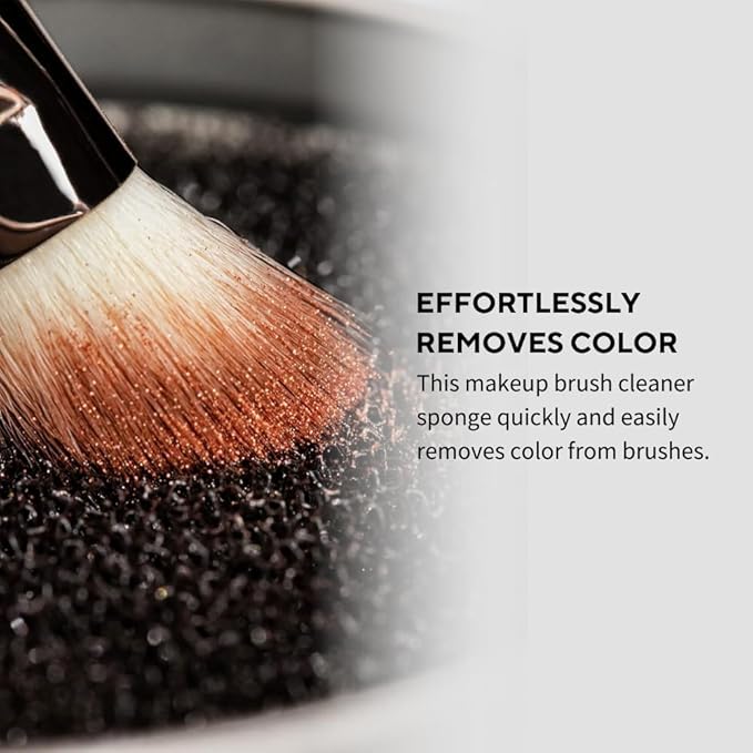 Makeup Brush Cleaner Sponge, Removes Eyeshadow & Blush Dry Makeup for Quick Color Changes, Waterless & Chemical Free, Fast & Easy Cleaning