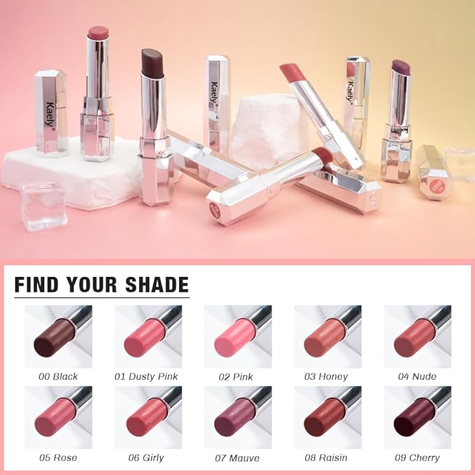 Kaely 2Pcs Honey Lipstick Tinted Lip Balm, Hydrating Shine Lipstick for Women Dry Lips, Moisturizing Nourishing Glossy Lip Gloss Stain Makeup, Sheer Lightweight, Vegan, 00+02 Pink