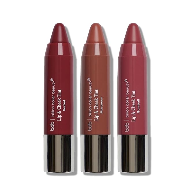 billion dollar brows bdb Lip & Cheek Tint - Buildable, Long-Lasting, Hydrating Sheat Butter, 3-Pack