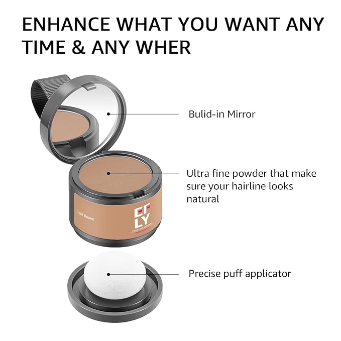 Root Touch Up Hair Color Powder For Concealing Hair Loss and Thinning, Gray Hair Shadow Powder Root Cover Up Hairline Powder For Women Men Eyebrows, Beard Line