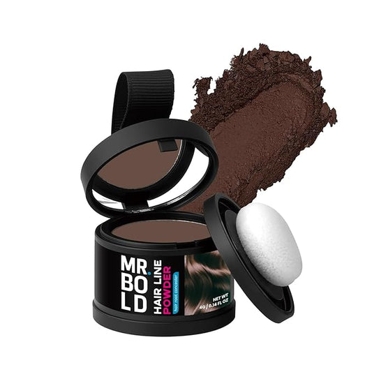 Mr Bold Hairline Powder LIGHT BROWN - Instantly Hair Color Shadow Cover Gray Hair Root Touch Up Hair Color for Gray Coverage, Hair Shadow Toppers for Women & Men, Thin Hair Powder 4g