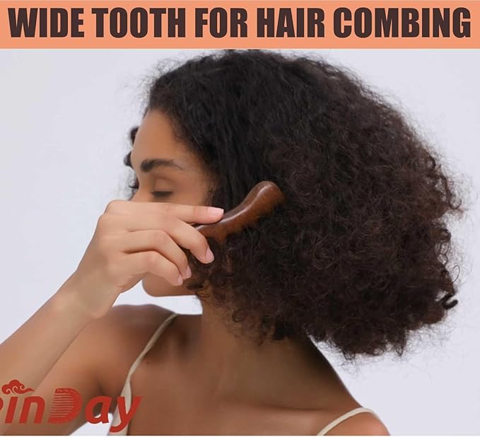 Loc Comb, Loc Comb for Sisterlocks, Wooden Scalp Massager for Scalp Gua Sha - Sandalwood