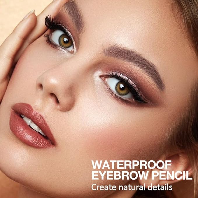 6Pcs Brow Pencil Set with Sharpener – Wooden Hard-Core Eyebrow Pencils, Perfect for Eye Brows and Eyeliner, Waterproof & Sweat-Proof for Beginner makeup (6PCS*Coffee)