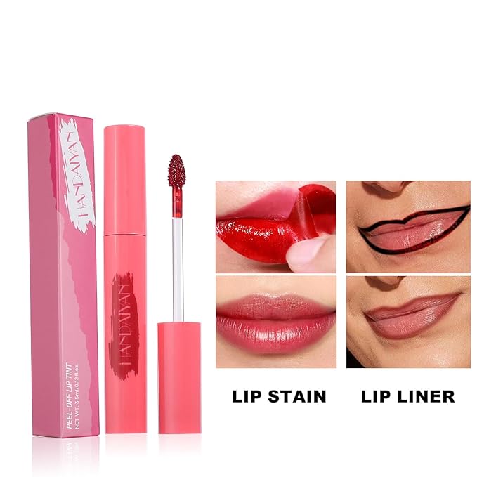 3 Colors Peel Off Matte Lip Liner Stain, Long Lasting Natural Peel Off Tattoo Lip Stain, Waterproof Non-Stick Cup Lip Tint Peel Off Lip Gloss, Lip Makeup Christmas Gifts for Women-04#05#06#