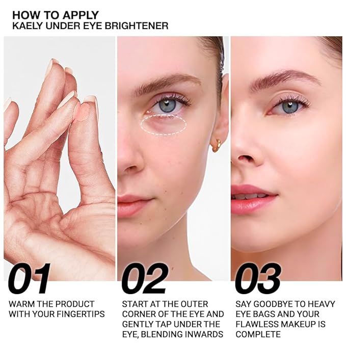 Kaely Under Eye Brightener, Under Eye Concealer for Older Women, Color Correcting Pot Concealer for Dark Circles Brighten Makeup, corrector de ojeras, Vegan & Cruelty-Free, 06 Rose Pink Shimmer