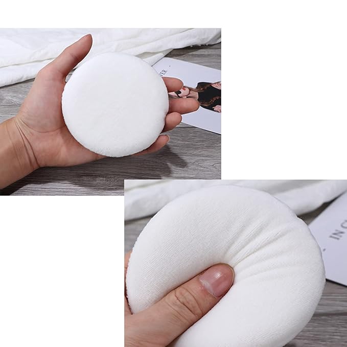 Powder Puff 2 Pieces 4.1 Inch Soft Powder Makeup Puffs Pads Makeup with Ribbon Face Powder Puffs for Loose and Foundation (2PCS Extra Large Size 4.1 Inch)
