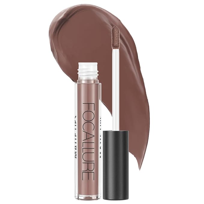 FOCALLURE Ultra Matte Liquid Lipstick,Longwear Rich Lip Colors,Easy to Create a Sexy Lips with High-grade Formula,Long Lasting Waterproof Lipstick Make Up,POTIERY