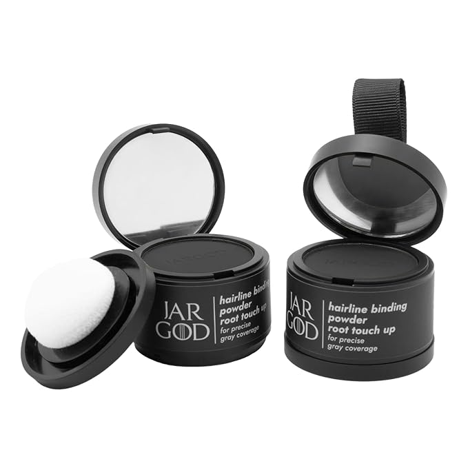 Hairline Powder Root Touch-Up, 0.14 Ounce (Pack of 2), Black - Instant Gray Coverage Temporary Hair Color for Roots and Highlights for Women & Men
