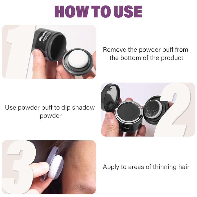 Hairline Powder Instantly Conceals HairLoss, Root Touch Up Hair Color Powder,Hair Toppers for Women Men, HairFibers for Thinning Hair, Root Cover Uplasting 24 hours (Gray, 0.35 Ounce)