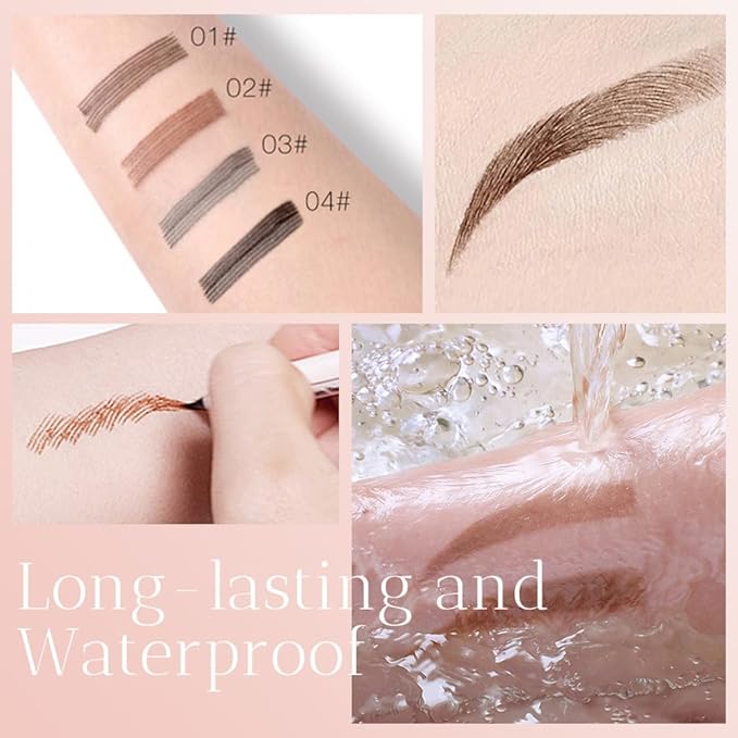 2025 Upgrade Waterproof Brow Pencil with Micro-Fork Tip,3D Magic Eyebrow Pencil 4-Head Split Waterproof Long-lasting Eyebrow Pencil,Natural Makeup Fine Stroke Eyebrow Tattoo Pencils (Light Brown)