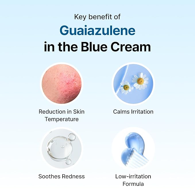 DearKlairs Midnight Blue Calming Cream – Soothing Face Moisturizer for Oily & Sensitive Skin, Redness Relief & Hydrating, Lightweight Texture, 1.05 Fl Oz