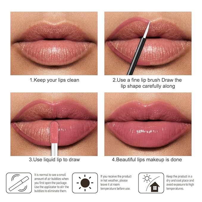 Kaely Longwear Shine Lipstick for Women, Highly Pigmented Liquid Lip Color Makeup, Non-Transfer Lip Gloss Stain Waterproof Smudge Proof 24 Hour, Glossy Finish, Vegan & Cruelty-free, 01 CHEEKY