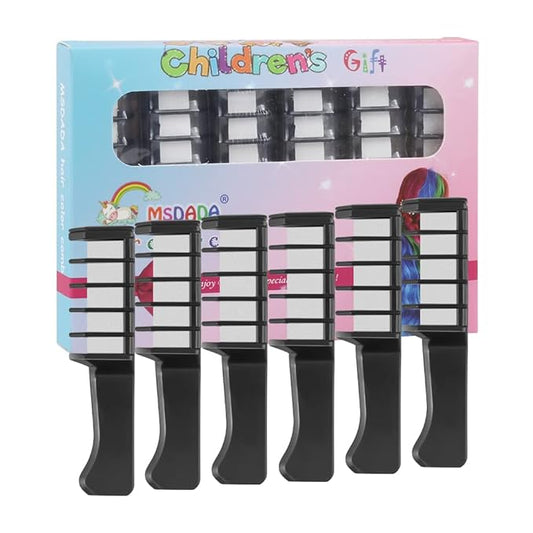 MSDADA New Hair Chalk Comb Temporary Hair Color Dye for Girls Kids with Light Color Hair, Washable Hair Chalk for Girls Age 4 5 6 7 8 9 10 Birthday Cosplay DIY, Christmas, Independence Day(White)