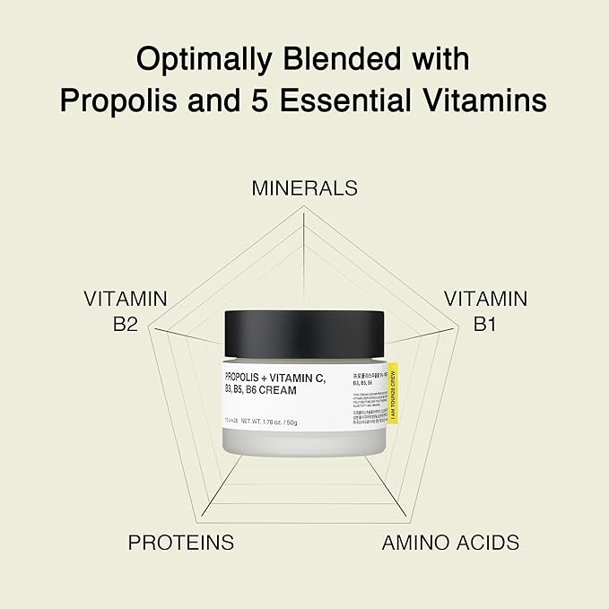 TOUN28 Propolis Vitamin C & B Complex Cream 1.76 oz (50g) | Moisturize, Nourish & Strengthen Skin Barrier with Propolis Extract| Korean Skincare for Sensitive Skin