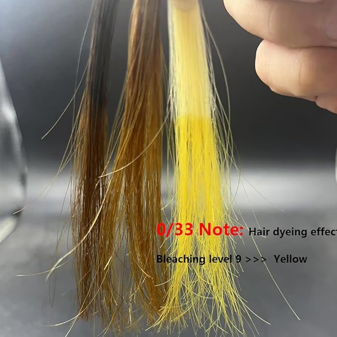 PureStyle 100g Professional Permanent Hair Color Dye Cream Ammonia Free, Long Lasting Yellow Color, Natural Shine, For All Hair Types Easy At Home Application (0/33 Yellow)