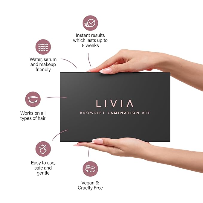 LIVIA Advanced Eyebrow Lamination Kit – DIY Brow Lift for Fuller, Thicker & Defined Brows – Salon-Quality Results at Home – 3 Applications-Up to 8 Weeks – Gentle & Nourishing