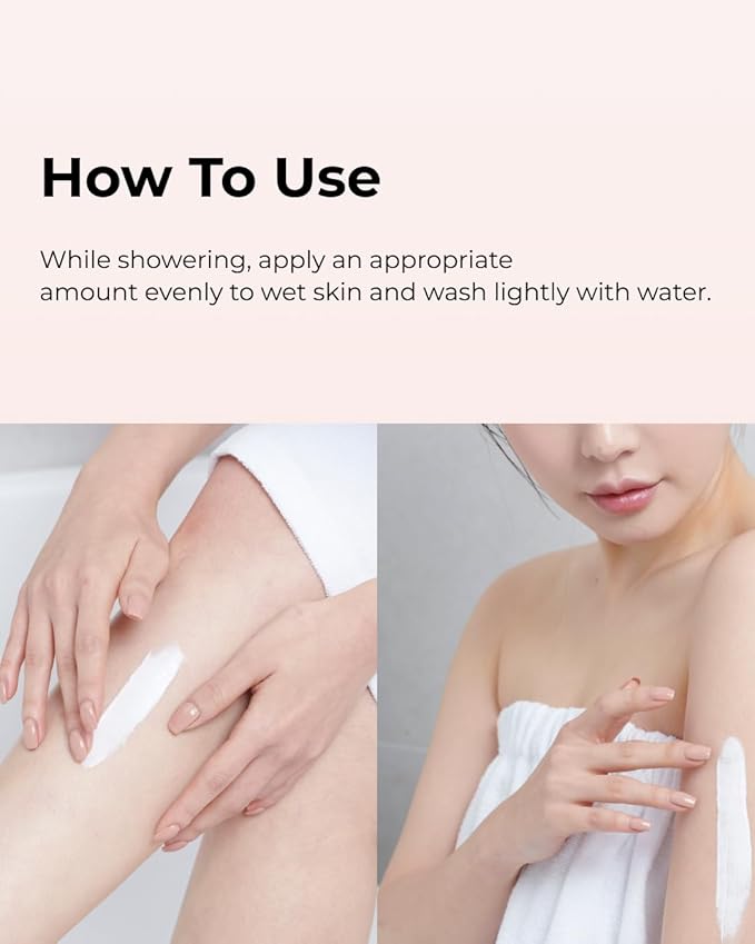 BOM Light On In Shower Body Tone Up Lotion 9.80 fl.oz, Lightweight Non-Greasy Moisturizer, Peach, Milk Protein, Rose, Yogurt Extracts, Long Lasting Body Shower Lotion, Hypoallergenic Korean Skincare