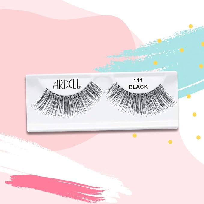 Ardell Natural Lashes False Eyelashes 111 - Black, Lightweight, Reusable, Soft & Natural Look Strip Lashes for Everyday Wear, 4-Pack