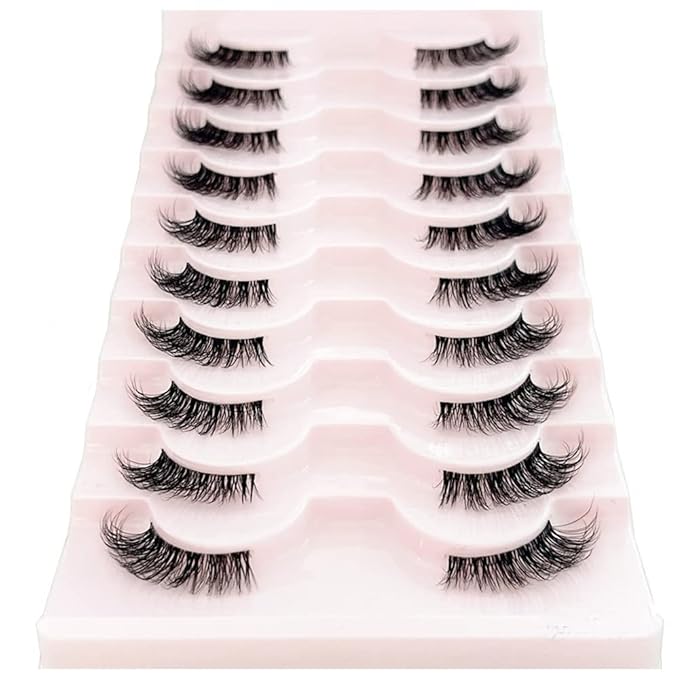 HBZGTLAD New 10 Pairs 3D Mink Lashes False Eyelashes Handmade Wispy Fluffy Long Lashes Natural Eye Makeup Tools Eye Lashes(JA2502)